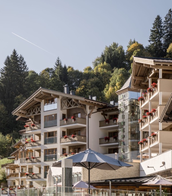 The Hotel Alpine Palace in summer