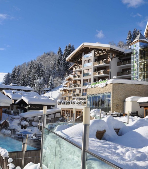 The Hotel Alpine Palace in winter