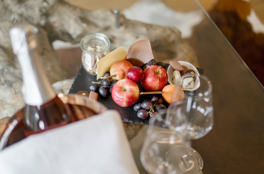 Fruits and chocolate