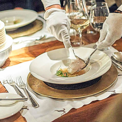 Eating in the restaurant